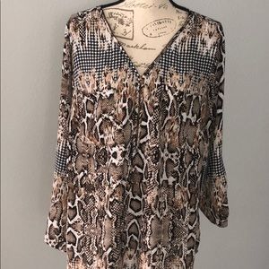 Zac & Rachel sheer blouse animal print